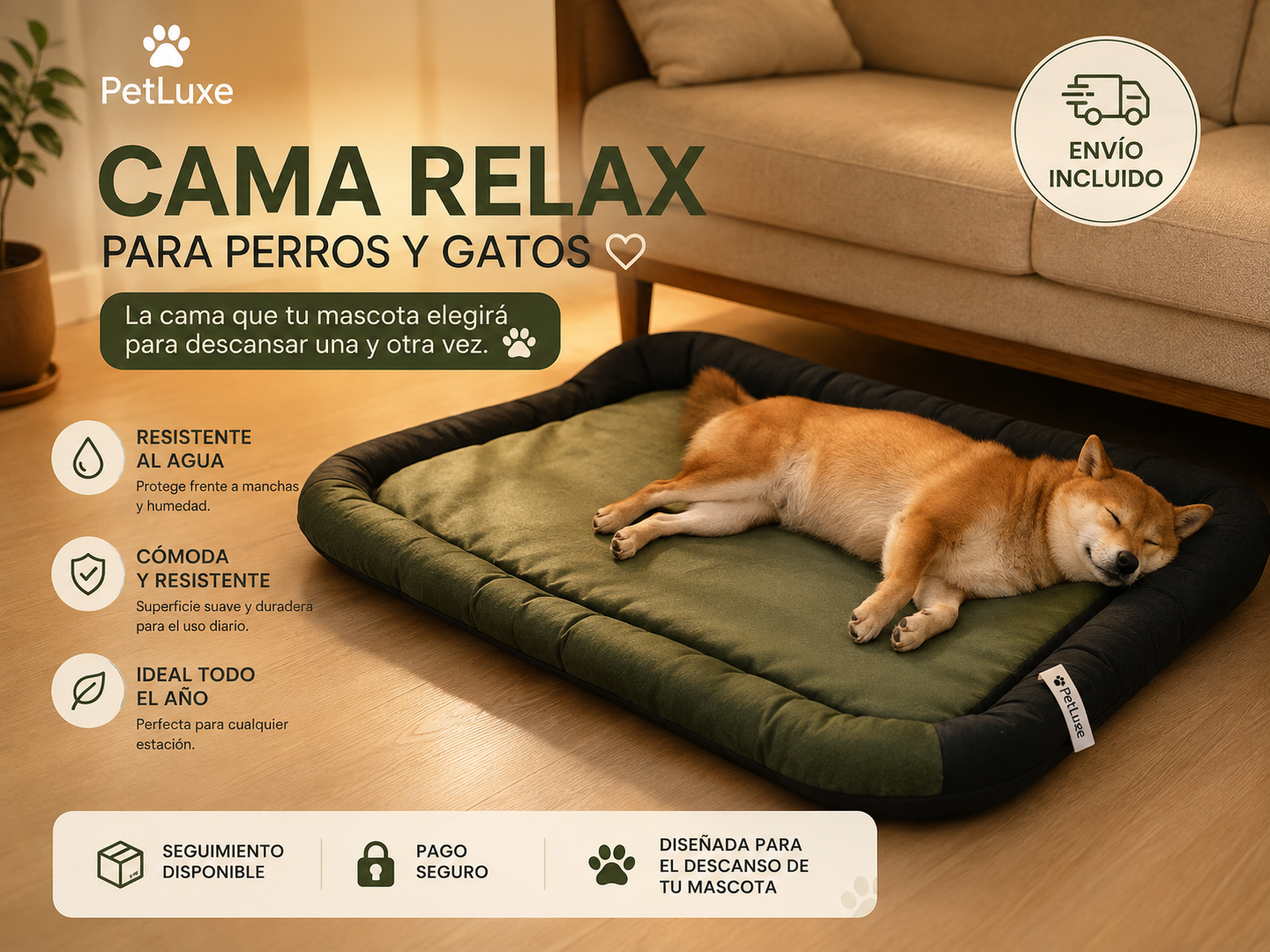 Cama Relax PetLuxe para Perros y Gatos